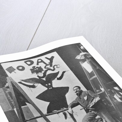 Dudley Hardy painting a poster for the magazine journal 'Today', c.1890s by English Photographer