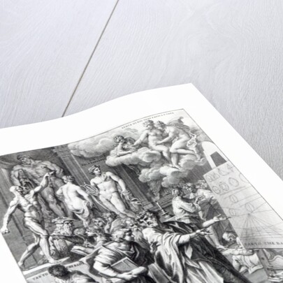 Allegory of a design studio, engraved by Nicolas Dorigny by Carlo (after) Maratti