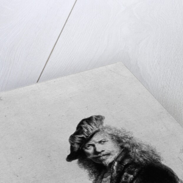 Self portrait leaning on a stone sill, 1639 by Rembrandt Harmensz. van Rijn