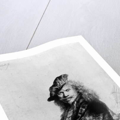 Self portrait leaning on a stone sill, 1639 by Rembrandt Harmensz. van Rijn