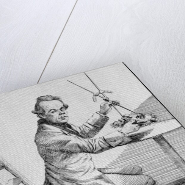 Self Portrait holding callipers over a mask, c.1768-70 by Thomas Patch