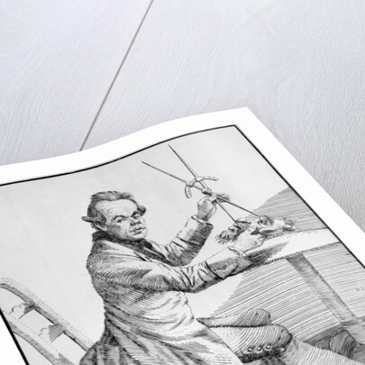 Self Portrait holding callipers over a mask, c.1768-70 by Thomas Patch