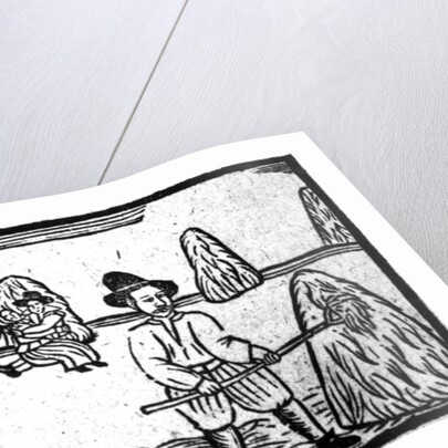 A Harvesting Scene, an illustration from 'A Book of Roxburghe Ballads' by English School