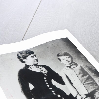 Winston Churchill with his mother, Lady Randolph Churchill by English Photographer