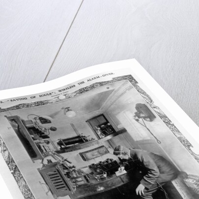 As Aboard the Wrecked 'Titanic': The Wireless-Telegraphy Room of an Atlantic Liner by English Photographer