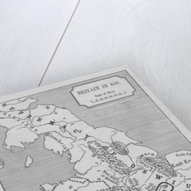 Map of Britain in 658, produced by Stanford's Geographical Establishment by School English