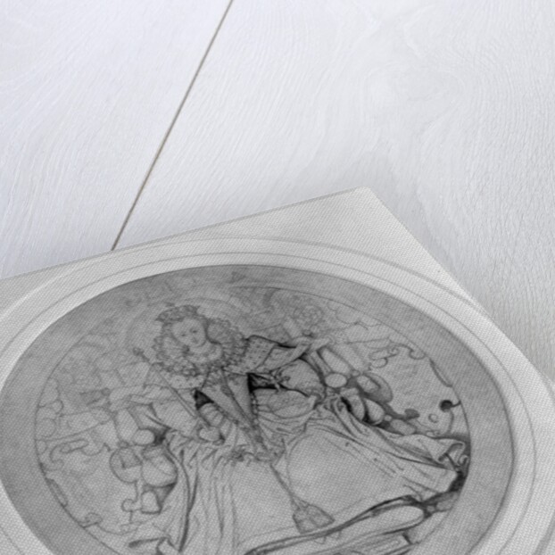 Design for the obverse of Queen Elizabeth I's Great Seal of Ireland, c.1584 by Nicholas Hilliard