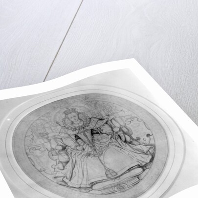 Design for the obverse of Queen Elizabeth I's Great Seal of Ireland, c.1584 by Nicholas Hilliard