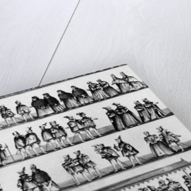 Procession at the Christening of Prince Arthur, son of Henry VII, engraved in 1782 by English School