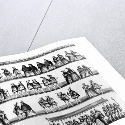 Procession at the Christening of Prince Arthur, son of Henry VII, engraved in 1782 by English School