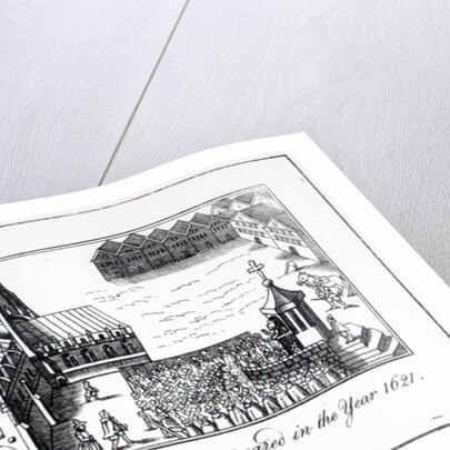 View of St. Paul's Cross as it appeared in the year 1621 by English School