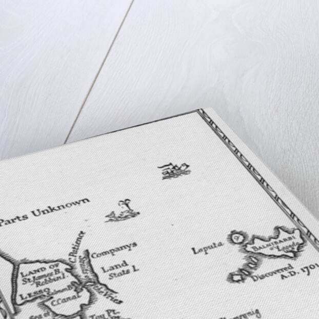 Map of Laputa, Balnibari, Luggnagg, Glubbdubdrib and Japan by English School