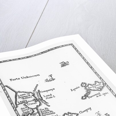 Map of Laputa, Balnibari, Luggnagg, Glubbdubdrib and Japan by English School
