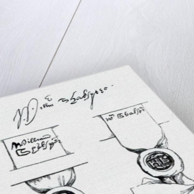 Facsimiles of William Shakespeare's signature and seals by English School