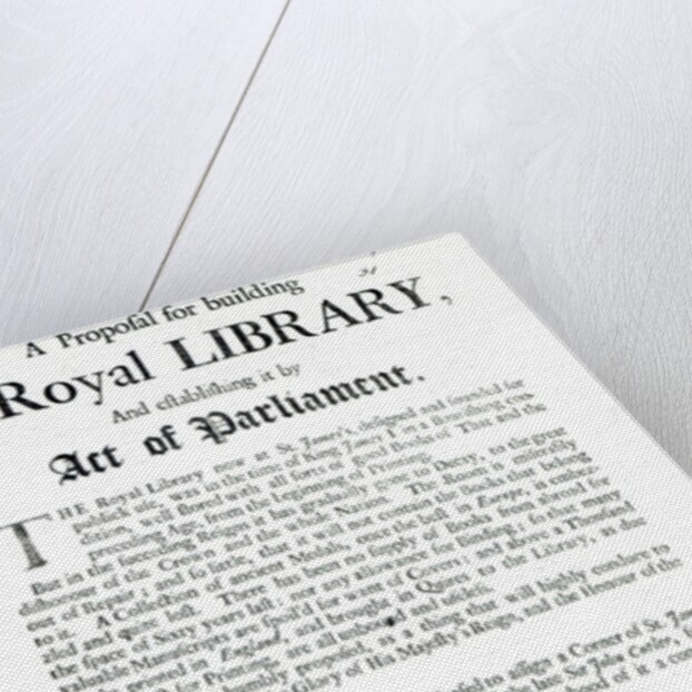A Proposal for building a Royal Library, 1697 by English School