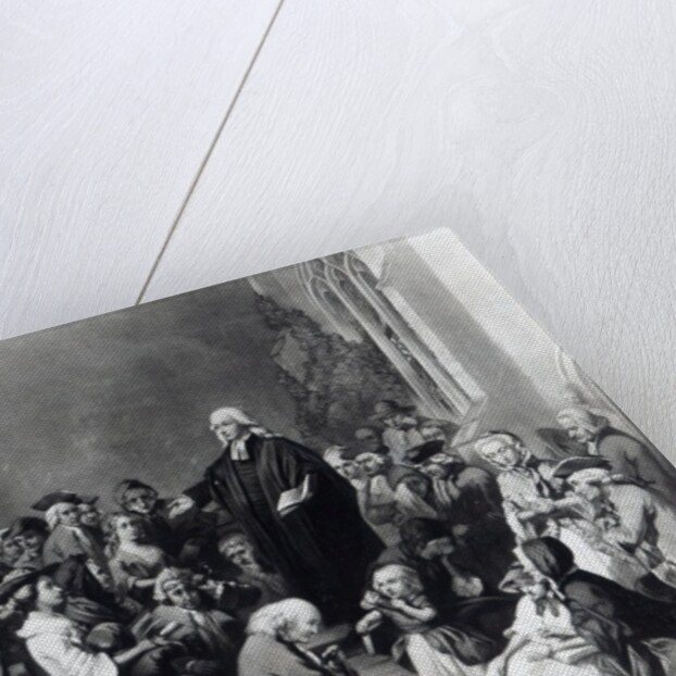 John Wesley preaching by English School