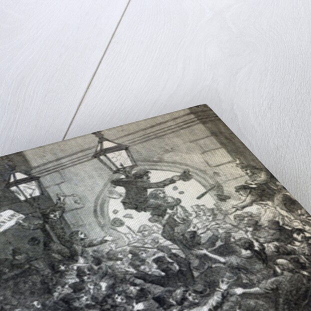 Bread Riot at the entrance to the House of Commons in 1815 by English School