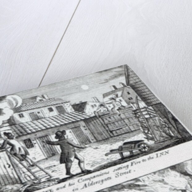 Edward Lowe and his companions setting fire to the inn on Aldersgate Street and plundering the houses, May 16th 1790 by English School