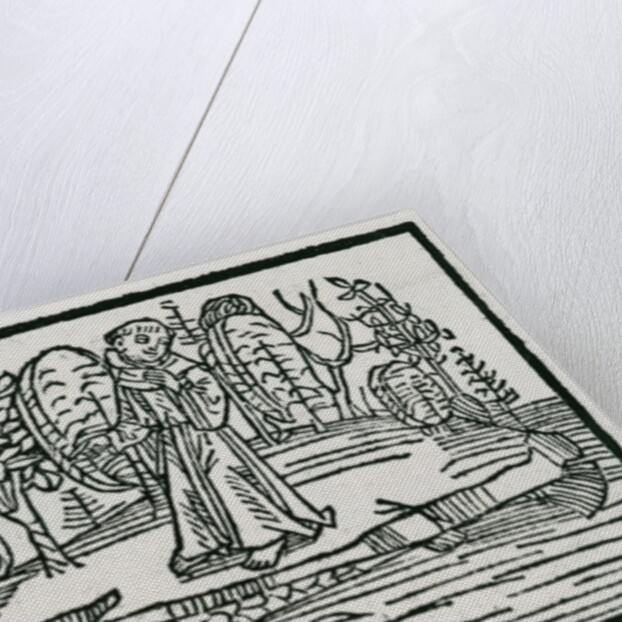 St. Brendan on the fish island by German School