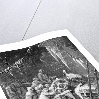 The albatross being fed by the sailors on the the ship marooned in the frozen seas of Antartica by Gustave Dore