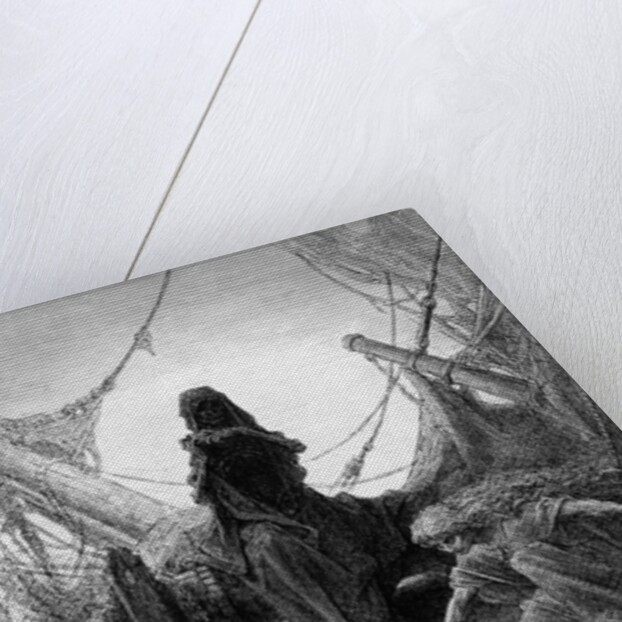 The 'Night-mare Life-in-Death' plays dice with Death for the souls of the crew by Gustave Dore