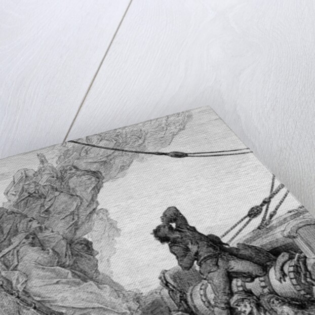 The Mariner, surrounded by the dead sailors, suffers anguish of spirit by Gustave Dore