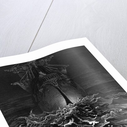 The Mariner gazes on the ocean and laments his survival while all his fellow sailors have died by Gustave Dore