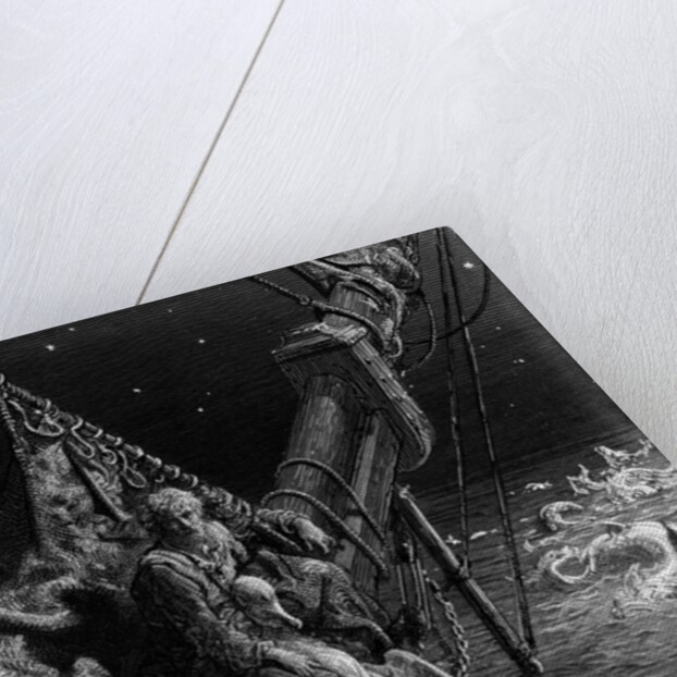 The Mariner gazes on the serpents in the ocean by Gustave Dore