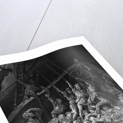 The dead sailors rise up and start to work the ropes of the ship so that it begins to move by Gustave Dore