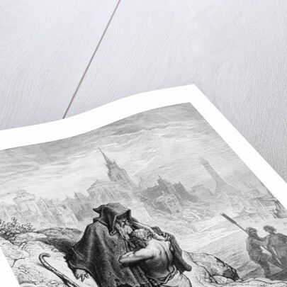 The Mariner begs the Hermit to give him absolution from his sin by Gustave Dore