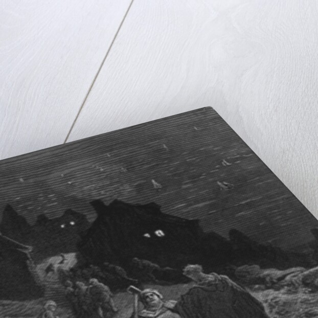 The Mariner, condemned to travel unceasingly from country to country, is also condemned to relate his story to people he meets by Gustave Dore