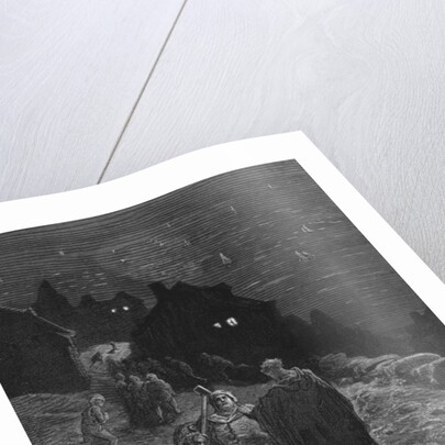 The Mariner, condemned to travel unceasingly from country to country, is also condemned to relate his story to people he meets by Gustave Dore