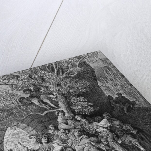 Crowd of onlookers and spectators at the wedding by Gustave Dore