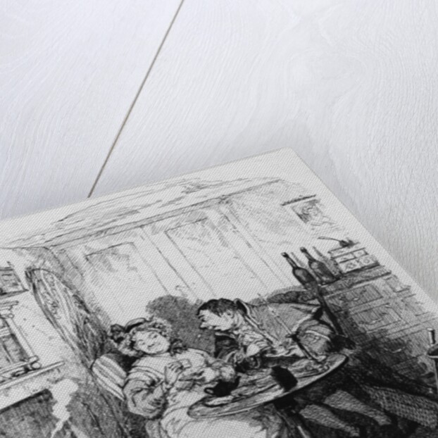 Mr Bumble and Mrs Corney taking tea by George Cruikshank