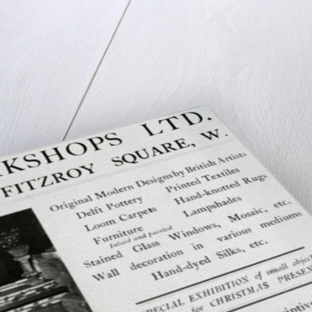 Adverisement for the Omega Workshops Ltd by English School