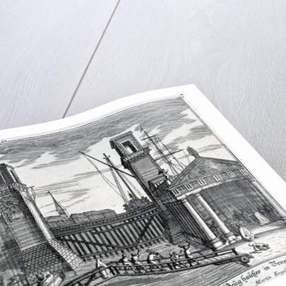 View of the gates at the entrance to the Arsenal in Venice, published by Martin Engelbrecht, c.1740s by German School