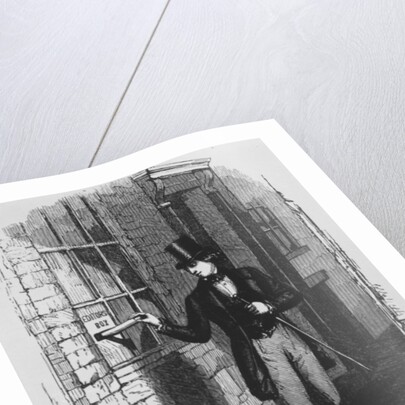 Dickens placing his first literary contribution in the editor's box by English School