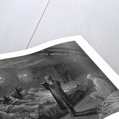 Scripture Reader in a Night Refuge by Gustave Dore