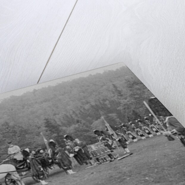 Queen Victoria presenting colours to the Cameron Highlanders, 1873 by English Photographer
