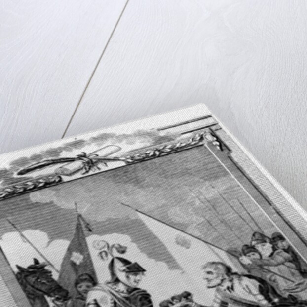 The Earl of Richmond presented with the Crown of England after the Battle of Bosworth by English School