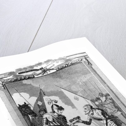 The Earl of Richmond presented with the Crown of England after the Battle of Bosworth by English School