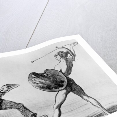 Battle of the Schools - Idealism and Realism by Honore Daumier