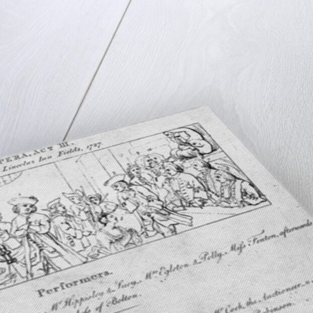 A key to help identify the people in Hogarth's painting 'The Beggar's Opera', 1790 by William Hogarth