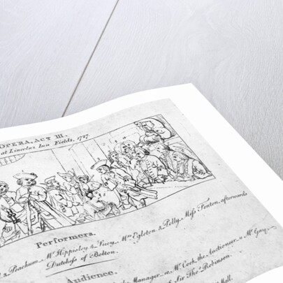 A key to help identify the people in Hogarth's painting 'The Beggar's Opera', 1790 by William Hogarth