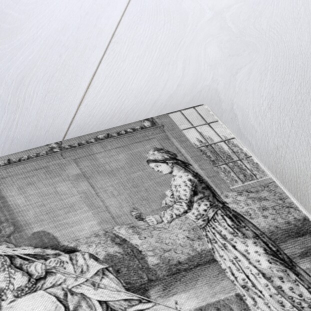 A Lady of Aleppo with a Pipe by English School