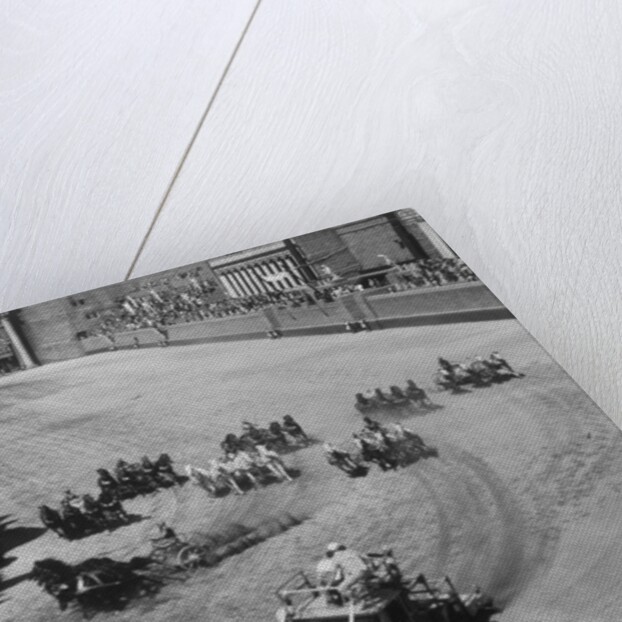 Filming the chariot race from 'Ben-Hur', 1925 by American Photographer
