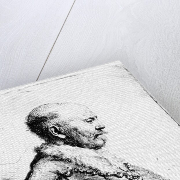 Portrait of a bald-headed man, 1630 by Rembrandt Harmensz. van Rijn