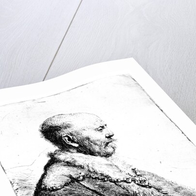 Portrait of a bald-headed man, 1630 by Rembrandt Harmensz. van Rijn