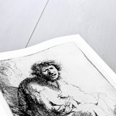 Beggar seated on a bank, 1630 by Rembrandt Harmensz. van Rijn