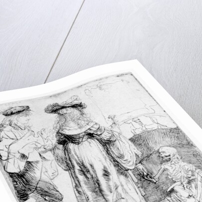 Death appearing to a wedded couple from an open grave, 1639 by Rembrandt Harmensz. van Rijn